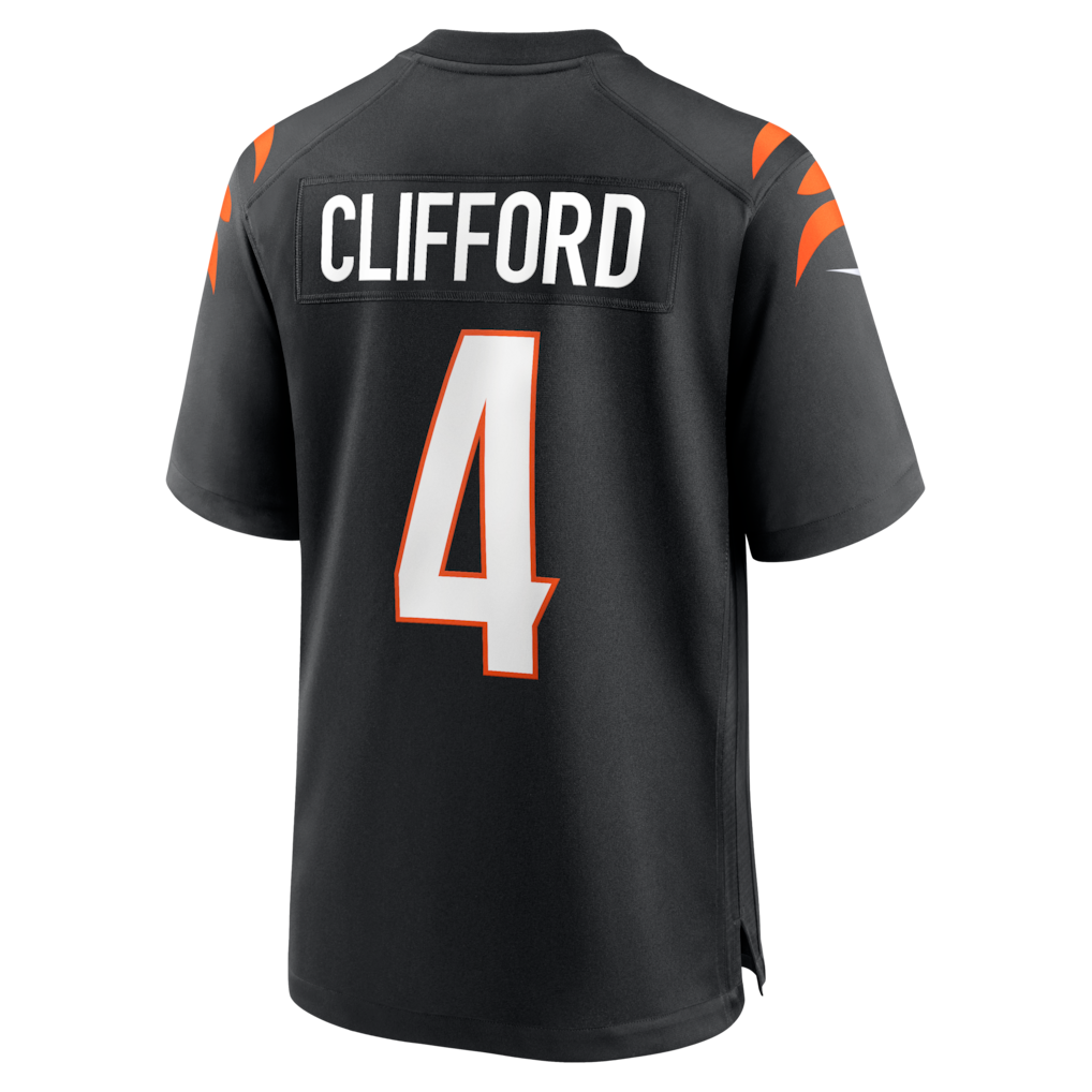 Davalo C.Bengals #4 Sean Clifford Black Team Game Jersey