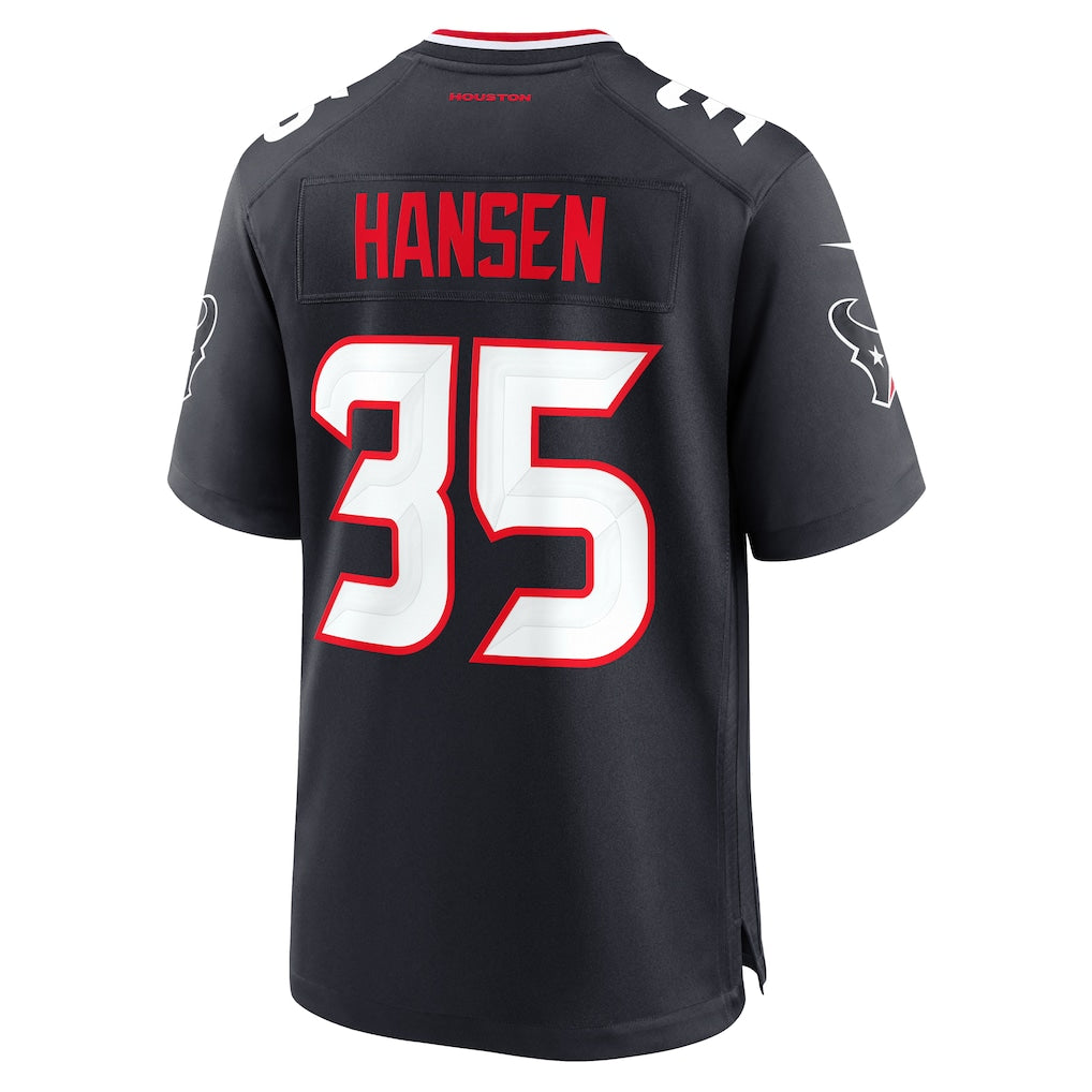 Davalo H.Texans #35 Jake Hansen Navy Team Game Jersey