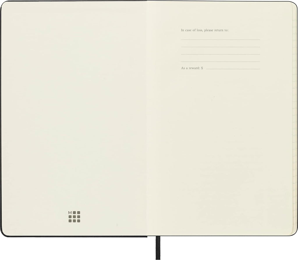 Moleskine Classic Notebook, Large, Ruled, Black, Hard Cover (5 x 8.25) | Large 5" x 8.25" notebook with 240 ruled pages for journaling, note-taking, planning, and everyday writing.