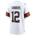 Davalo C.Browns #12 Shedeur Sanders White 2025 NFL Draft Game Jersey
