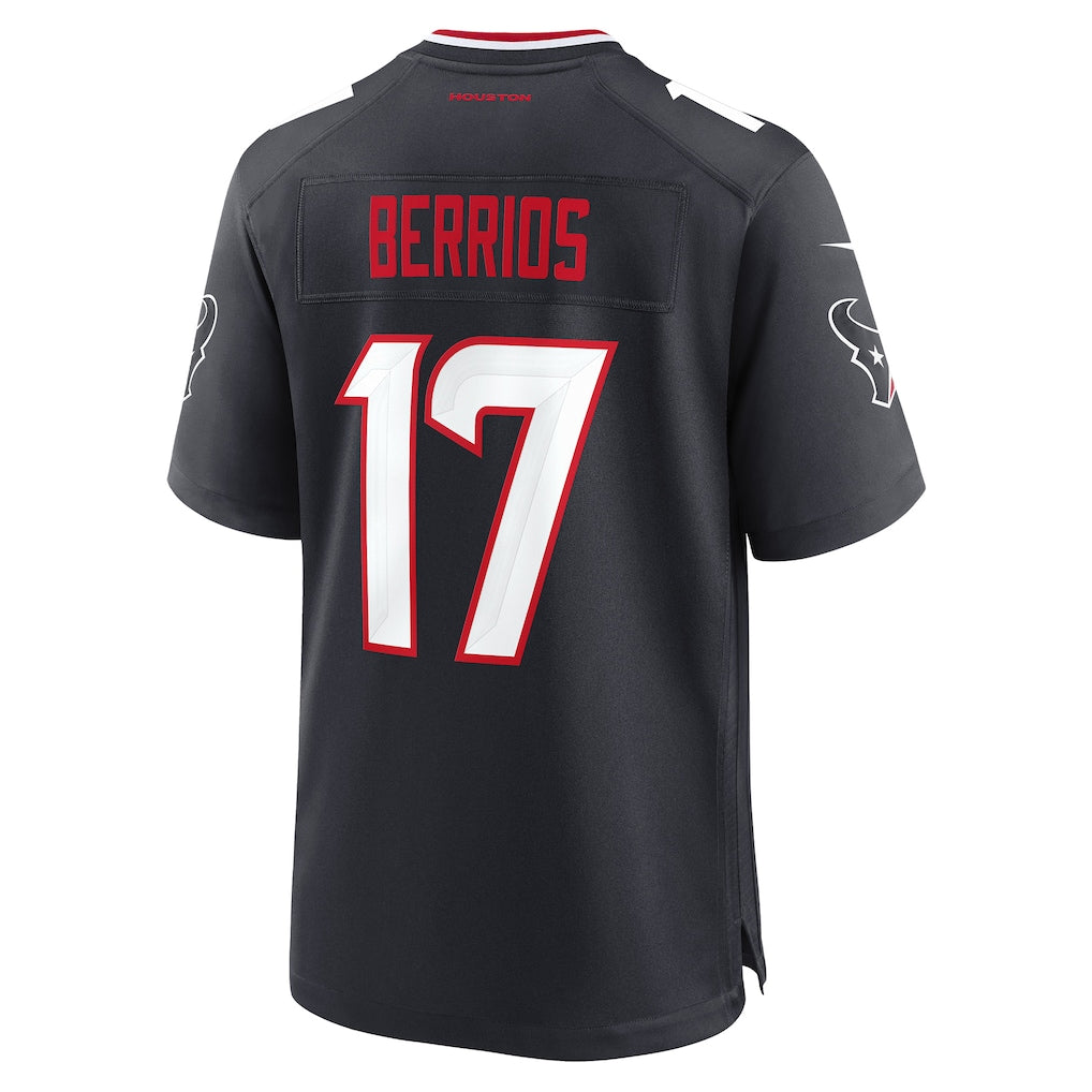Davalo H.Texans #17 Braxton Berrios Navy Team Game Jersey