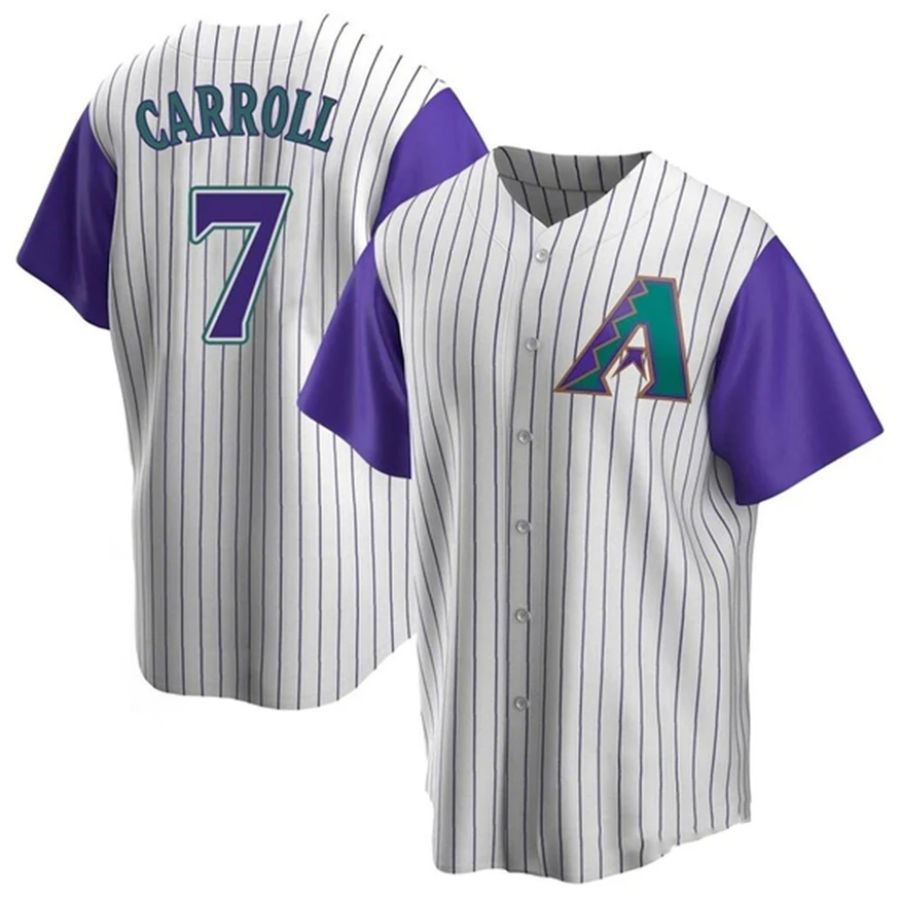 Davalo A.Diamondbacks #7 Corbin Carroll Player Cream Throwback Cooperstown Limited Personalized Stitched Jerseys
