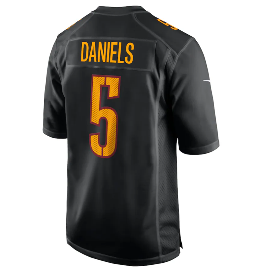 Davalo #5 Jayden Daniels Player W.Commanders Carbon Black Fashion Stitched Jersey