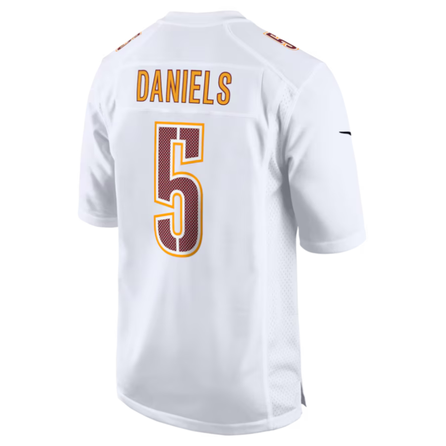 Davalo #5 Jayden Daniels Player W.Commanders Tundra White Fashion Stitched Jersey