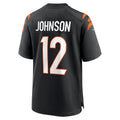 Davalo C.Bengals #12 Tyron Johnson Black Home Game Player Jersey