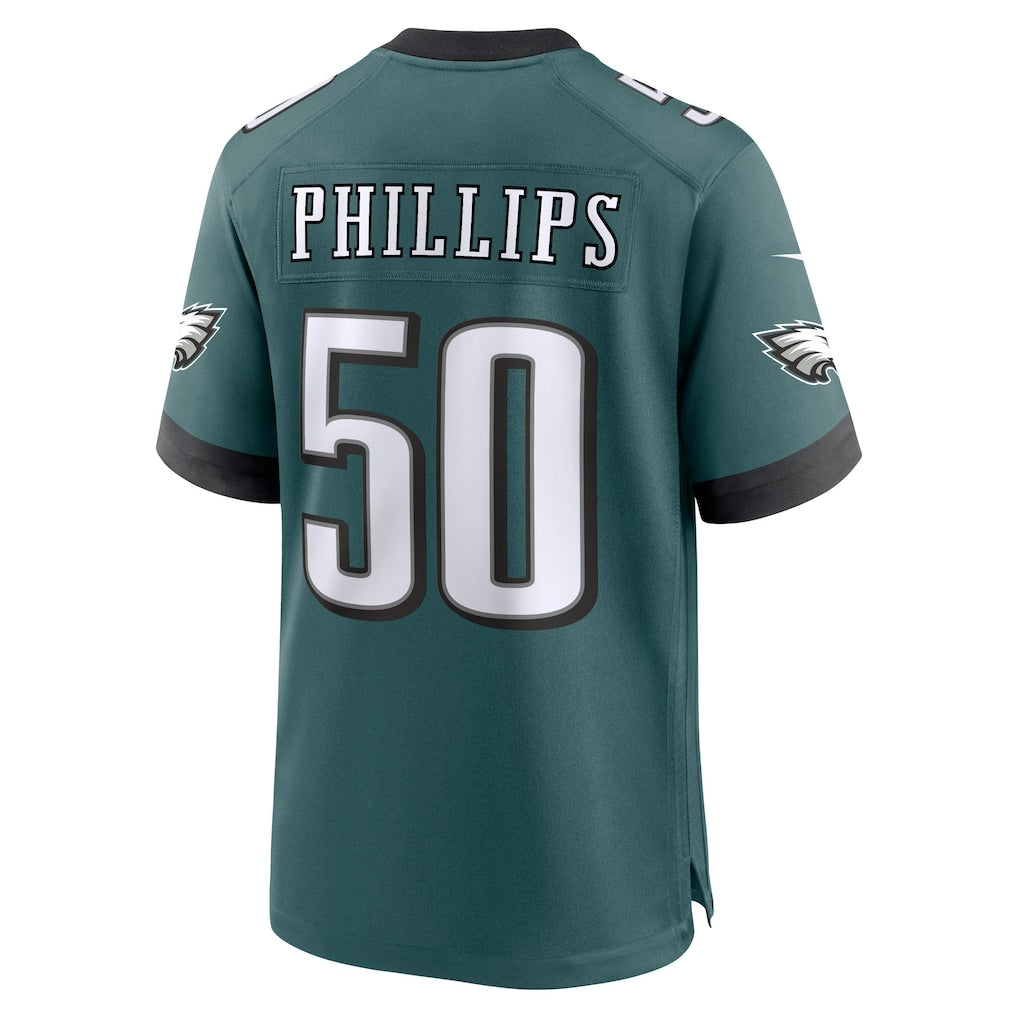 Davalo P.Eagles #50 Jaelan Phillips Midnight Green Team Game Jersey