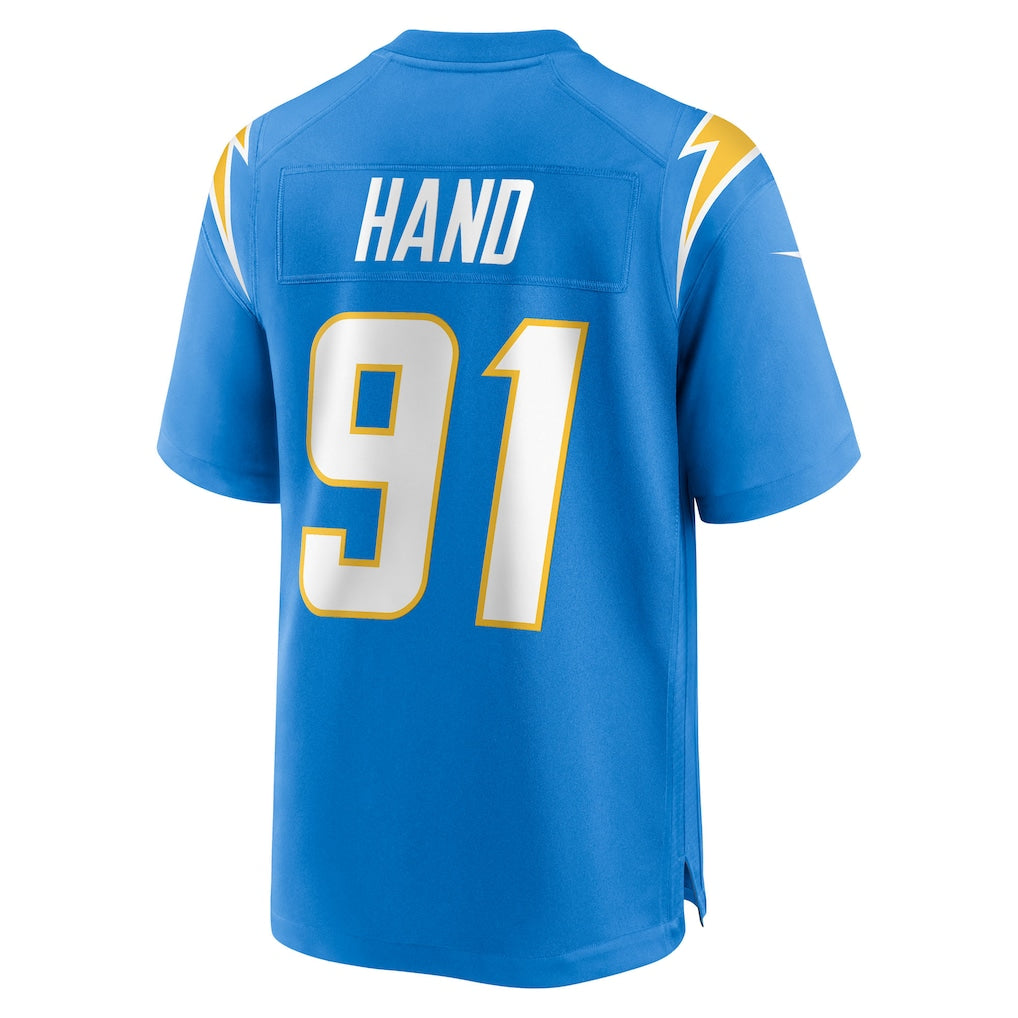 Davalo LA.Chargers #91 Da'Shawn Hand Powder Blue Team Game Jersey