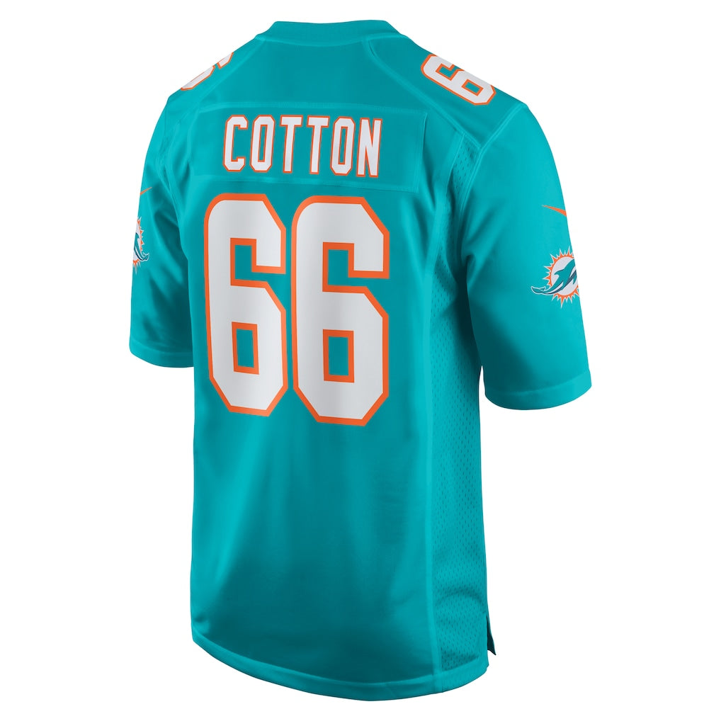Davalo M.Dolphins #66 Lester Cotton Sr. Aqua Home Game Player Jersey