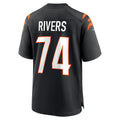 Davalo C.Bengals #74 Jalen Rivers Black Team Game Jersey