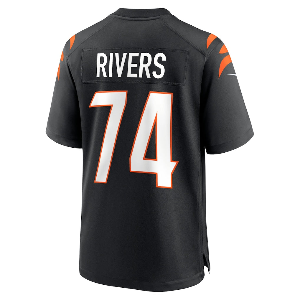 Davalo C.Bengals #74 Jalen Rivers Black Team Game Jersey