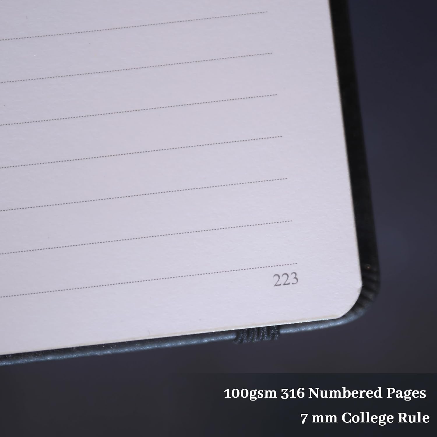 TIEFOSSI Line Journal Notebook for Women Men, 316 Pages,8.3x5.8 IN | Hardcover A5 College Ruled Notebook for Writing,Vintage Diary with Bookmark, for Work School, Note Taking