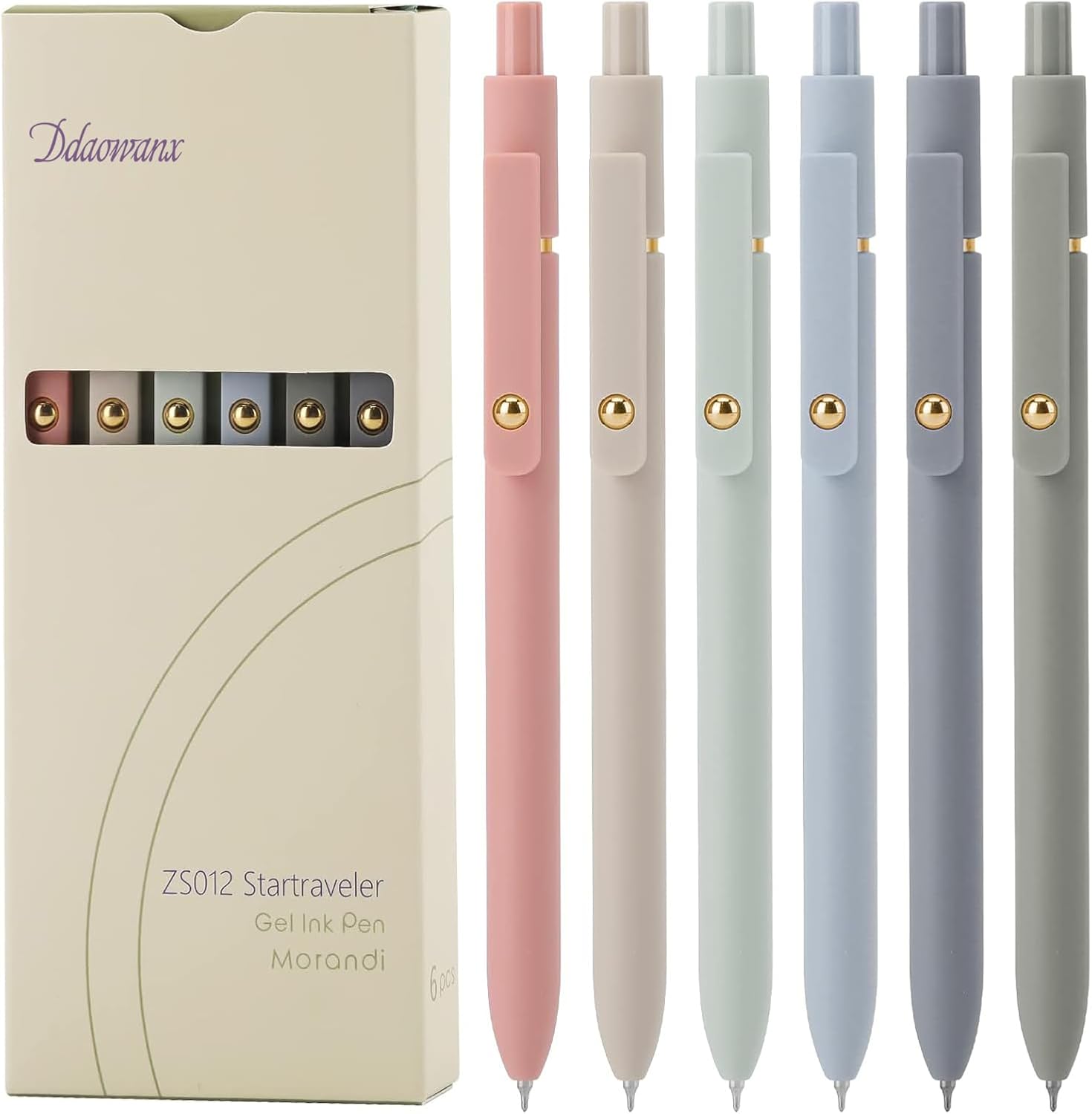 Ddaowanx Gel Pens,6 Pcs 0.5mm Retractable Quick Dry Black Ink Pens | Fine Point Smooth Writing Pens for Nurses,Teachers,Cute Stationery Office&School Supplies,Gifts for Women