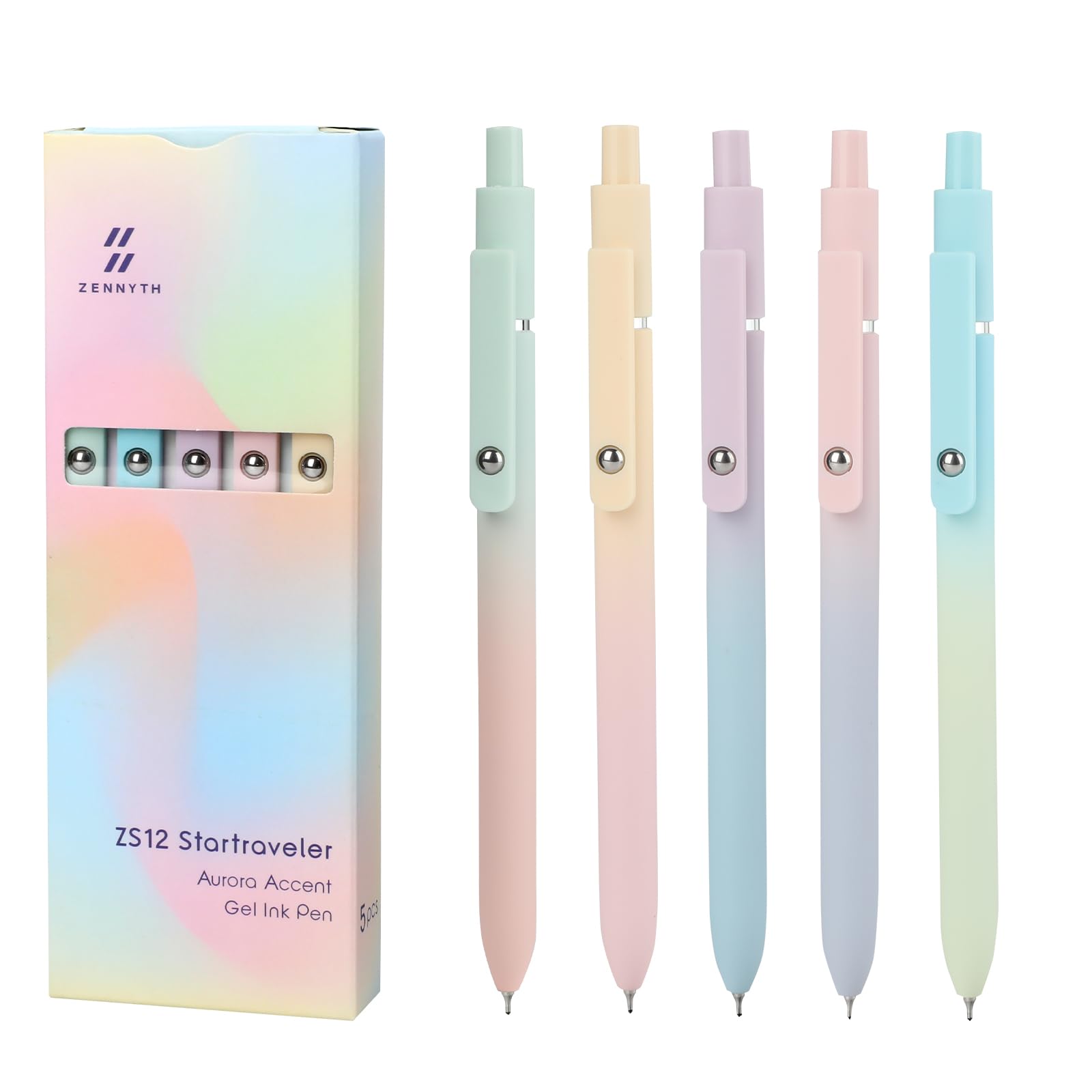 Ddaowanx Gel Pens,6 Pcs 0.5mm Retractable Quick Dry Black Ink Pens | Fine Point Smooth Writing Pens for Nurses,Teachers,Cute Stationery Office&School Supplies,Gifts for Women