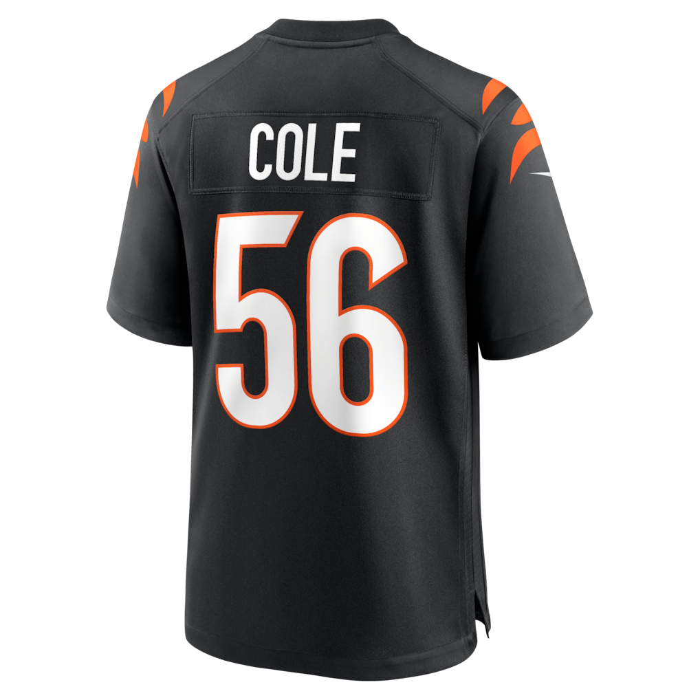 Davalo C.Bengals #56 Myles Cole Black Team Game Jersey