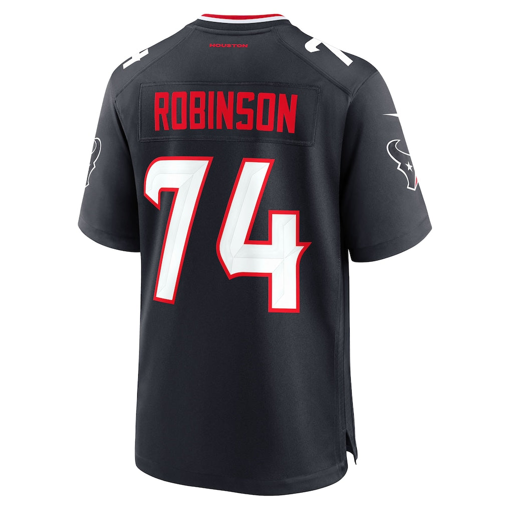 Davalo H.Texans #74 Cam Robinson Navy Team Game Jersey