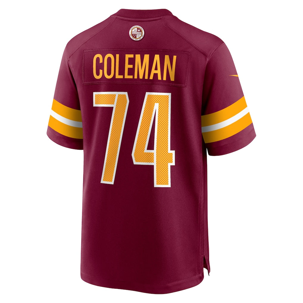 Davalo W.Commanders #74 Brandon Coleman Burgundy Game Jersey