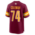 Davalo W.Commanders #74 Brandon Coleman Burgundy Game Jersey