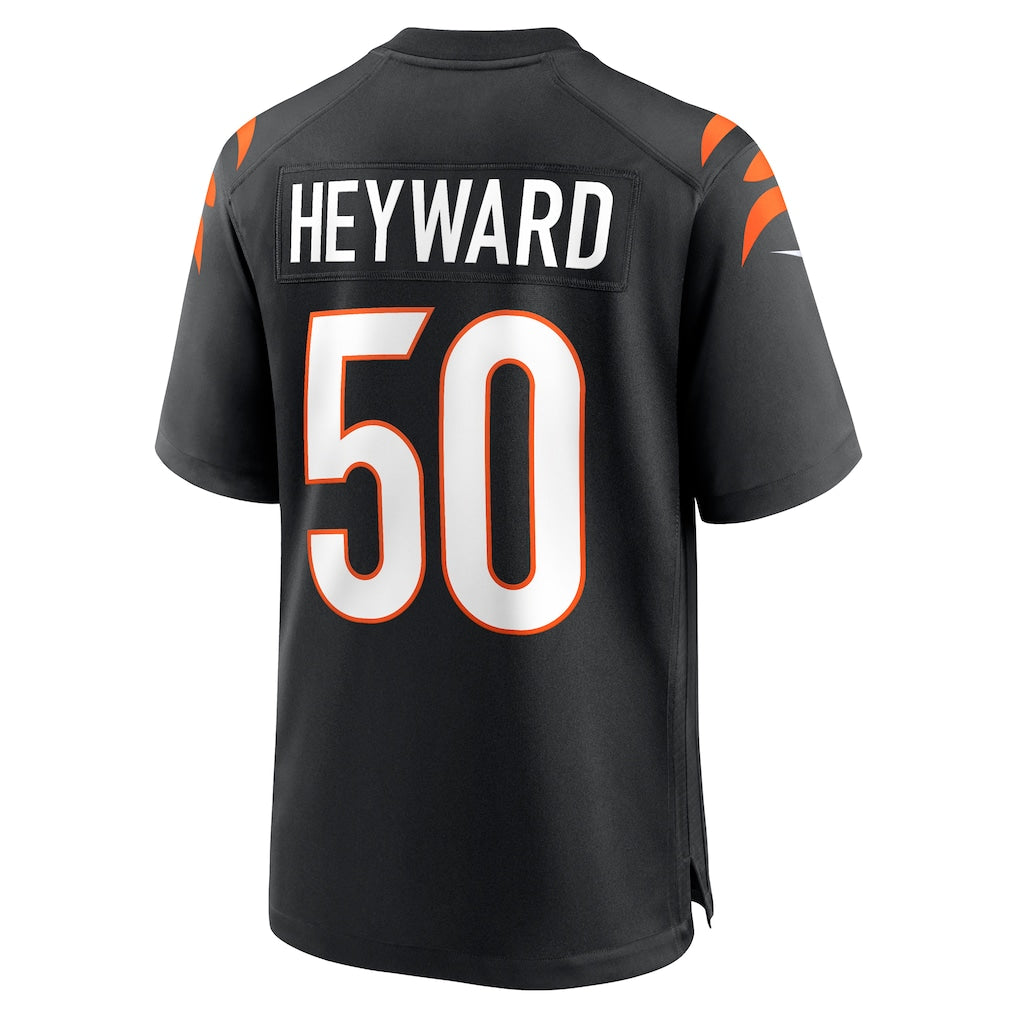 Davalo C.Bengals #50 Shaka Heyward Black Team Game Jersey