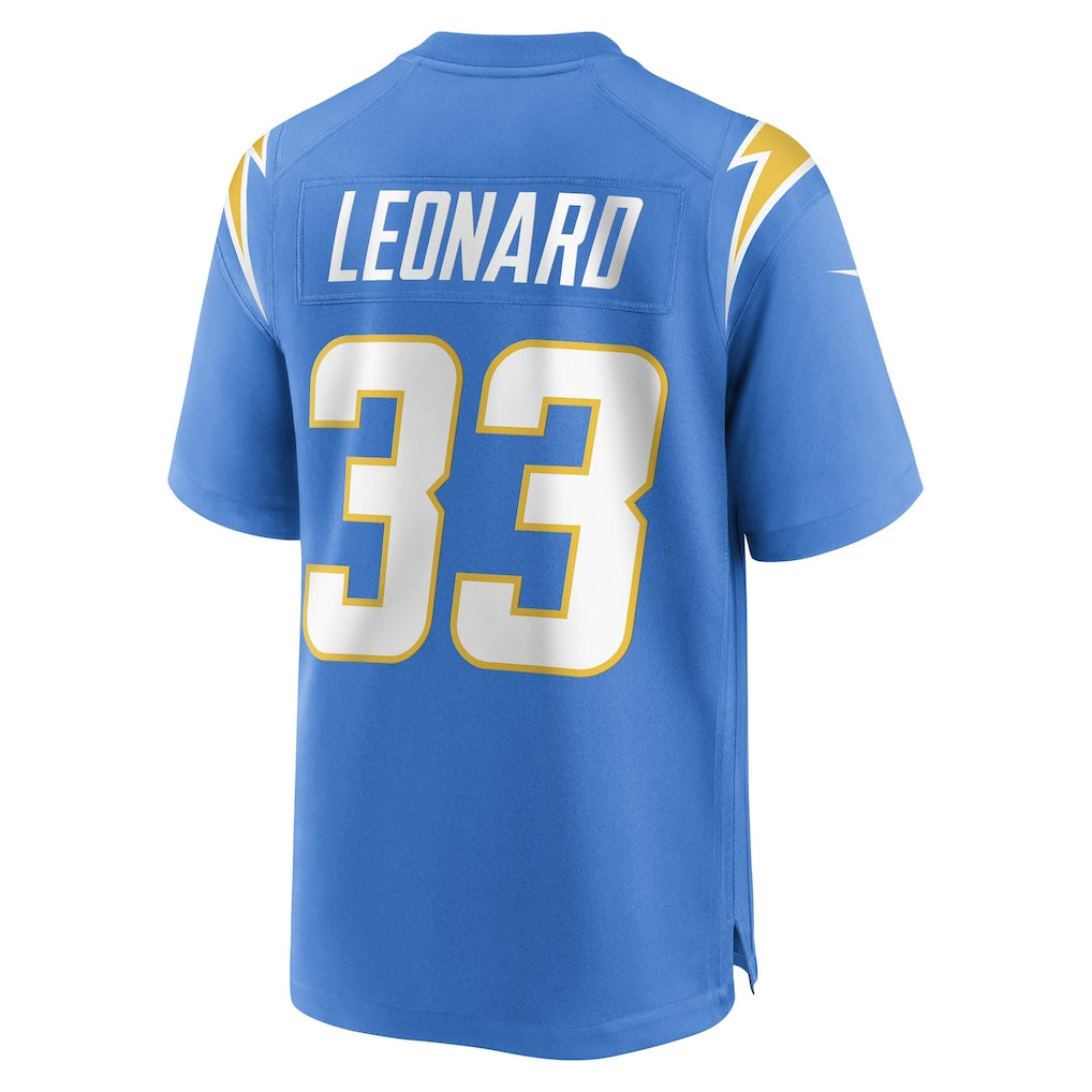 Davalo LA.Chargers #33 Deane Leonard Powder Blue Player Game Jersey