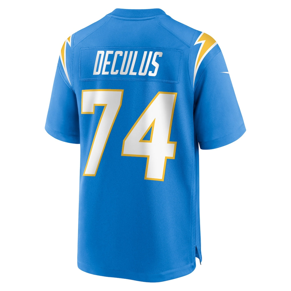 Davalo LA.Chargers #74 Austin Deculus Powder Blue Team Game Jersey