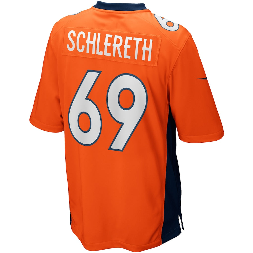Davalo D.Broncos #69 Mark Schlereth Orange Game Retired Player Jersey