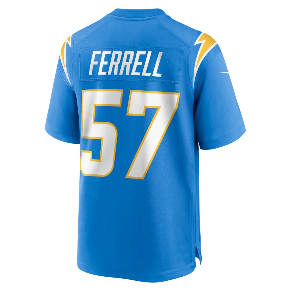 Davalo LA.Chargers #57 Clelin Ferrell Powder Blue Team Game Jersey