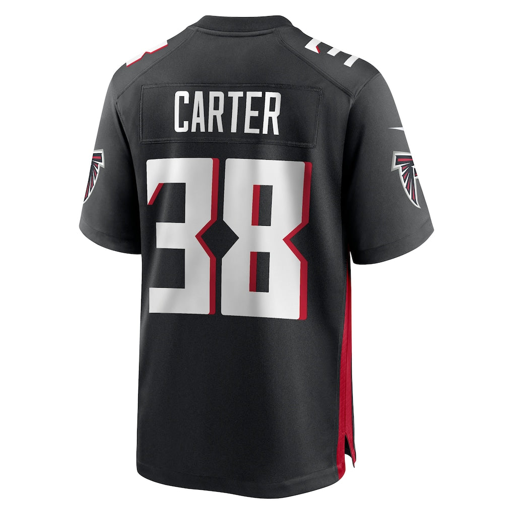 Davalo A.Falcons #38 Nathan Carter Black Team Game Jersey