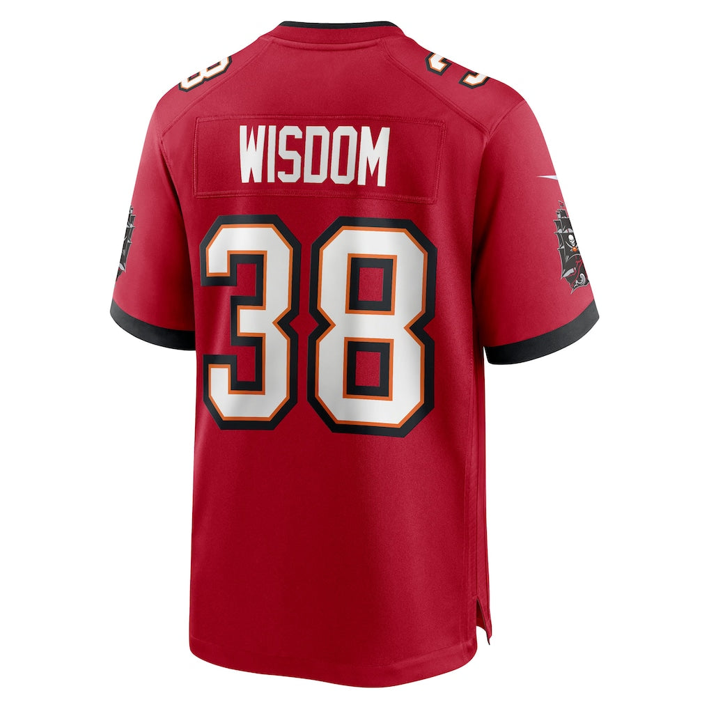 Davalo TB.Buccaneers #38 Rashad Wisdom Red Team Game Jersey