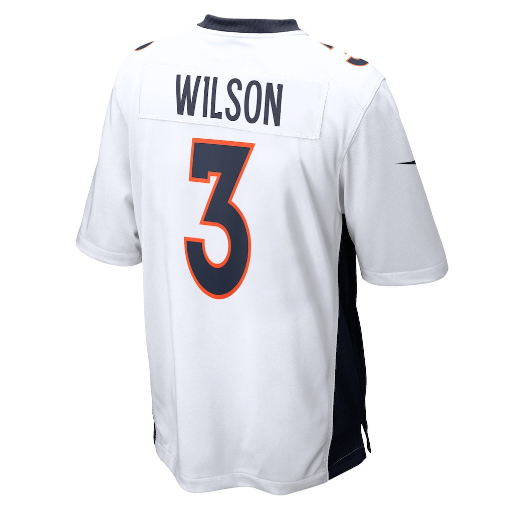 Davalo D.Broncos #3 Russell Wilson White Game Jersey