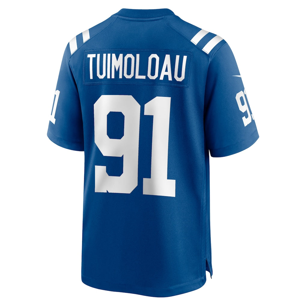 Davalo IN.Colts #91 JT Tuimoloau Royal Team Game Jersey