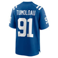 Davalo IN.Colts #91 JT Tuimoloau Royal Team Game Jersey