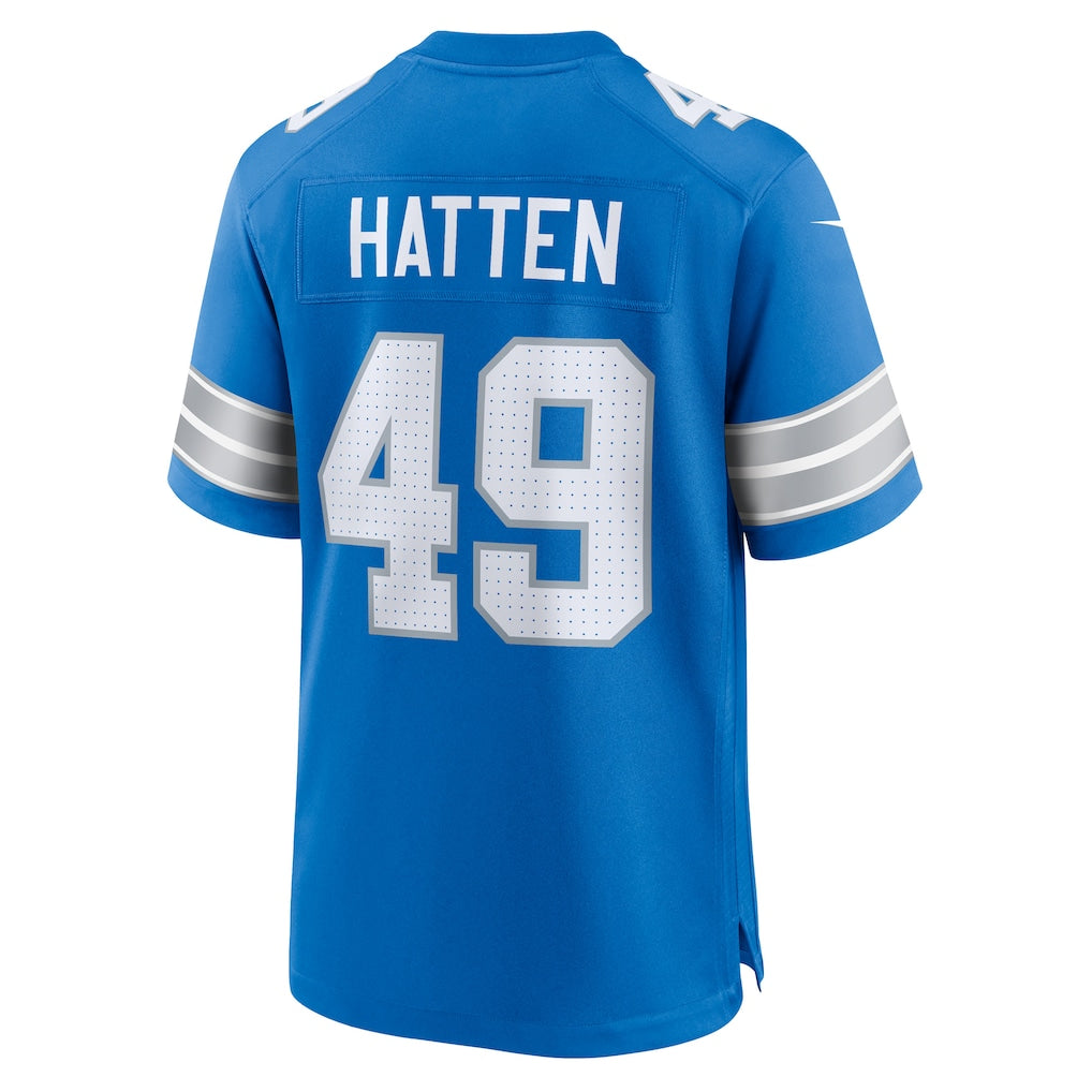 Davalo D.Lions #49 Hogan Hatten Blue Game Jersey