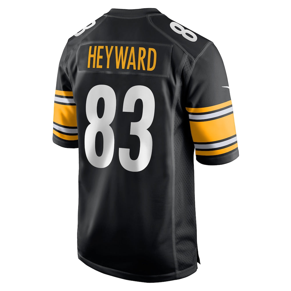 Davalo P.Steelers #83 Connor Heyward Black Game Player Jersey