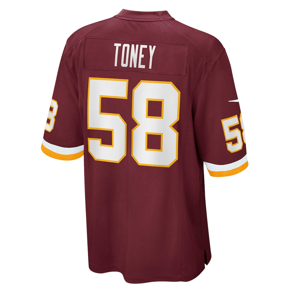 Davalo W.Commanders #58 Shaka Toney Burgundy Game Jersey