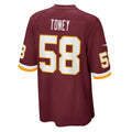 Davalo W.Commanders #58 Shaka Toney Burgundy Game Jersey