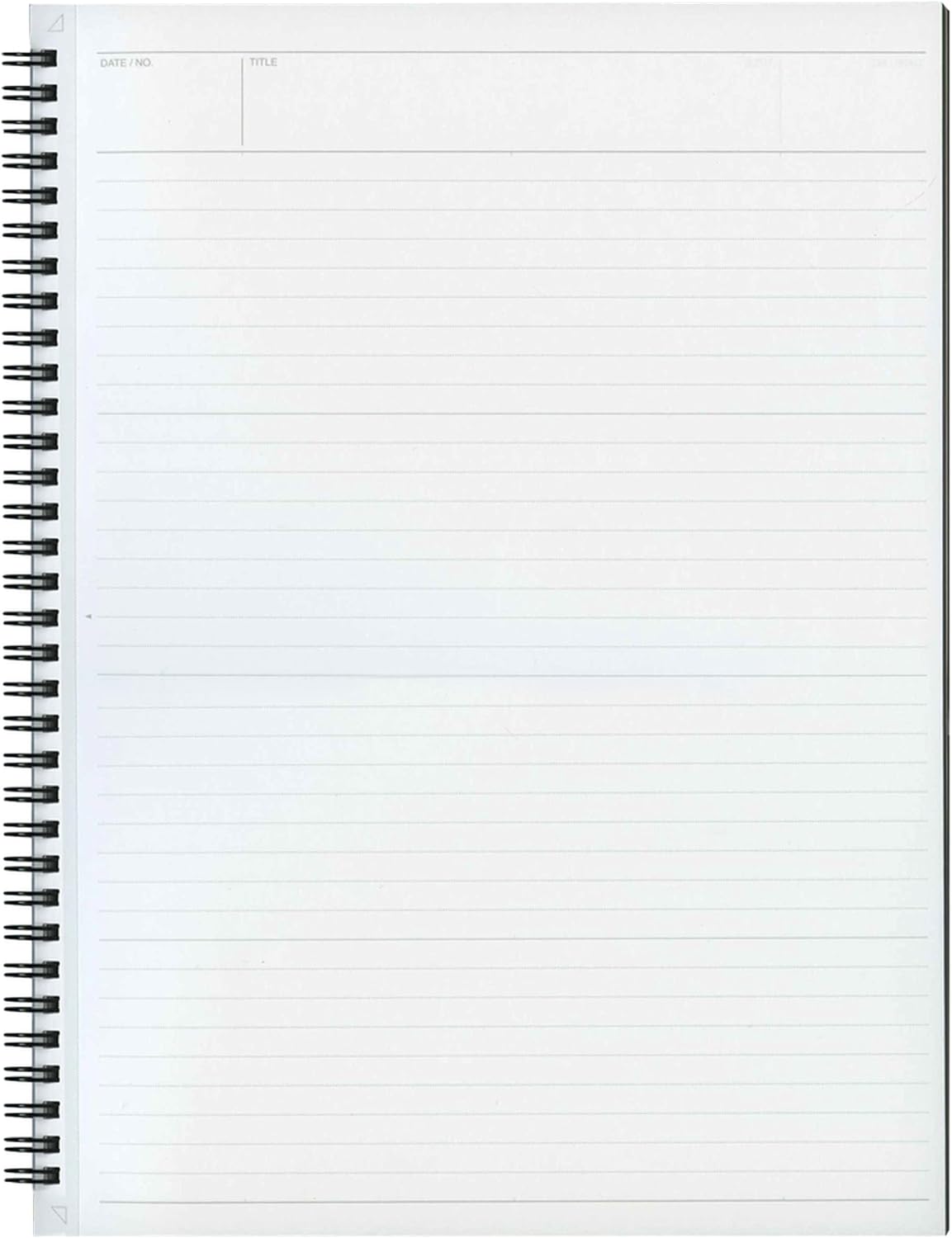 Maruman Mnemosyne Spiral Notebook, A4, 8.27"x11.69", 7mm College Ruled | Professional Black Cover, 140 Lined Pages, Twin-Wire Bound To Lay Flat, Perforated Paper, For School & Office, Made in Japan