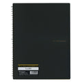 Maruman Mnemosyne Spiral Notebook, A4, 8.27"x11.69", 7mm College Ruled | Professional Black Cover, 140 Lined Pages, Twin-Wire Bound To Lay Flat, Perforated Paper, For School & Office, Made in Japan