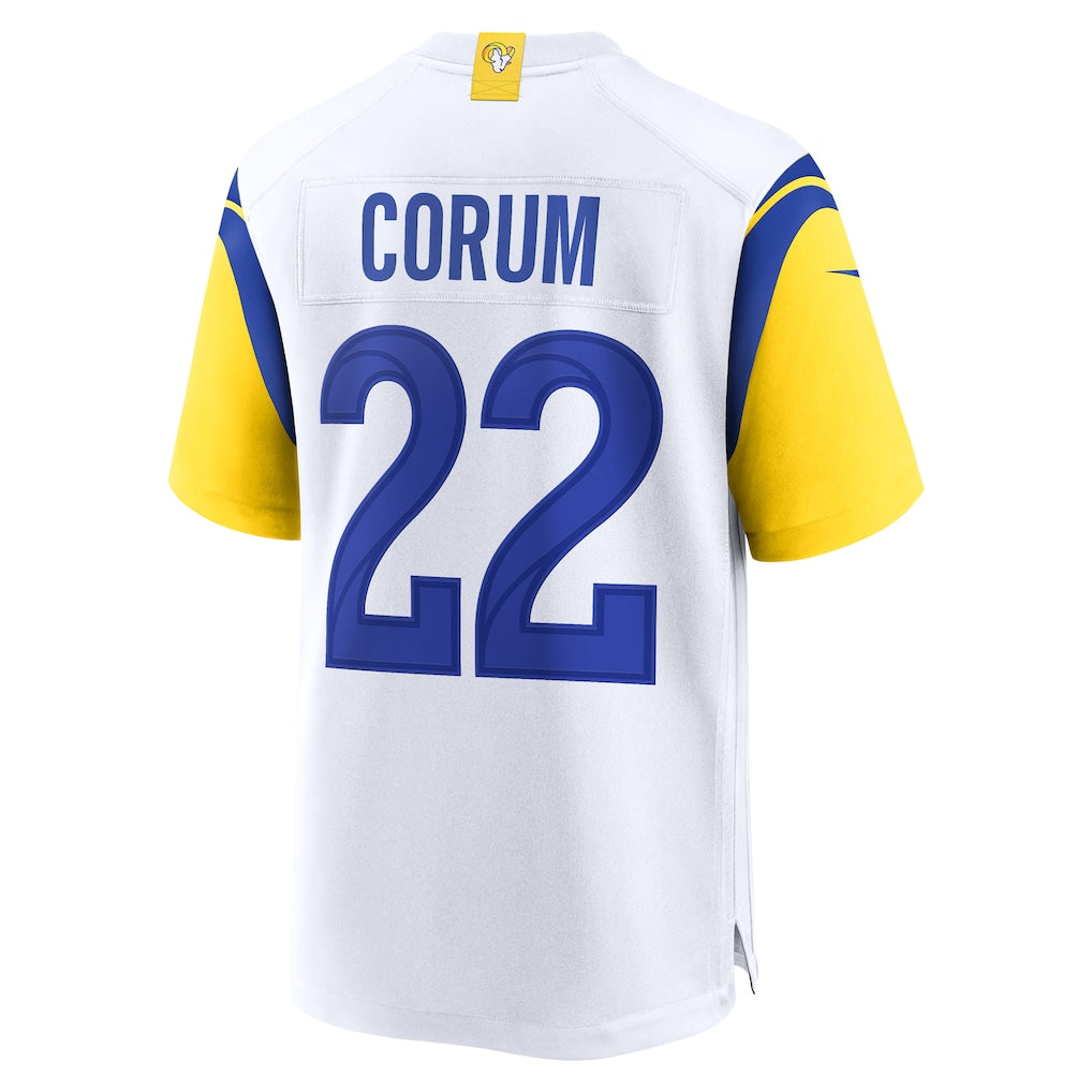 Davalo LA.Rams #22 Blake Corum White Game Jersey