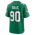 Davalo P.Eagles #90 Mike Golic Kelly Green Retired Player Alternate Game Jersey