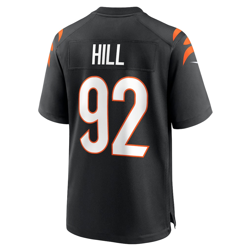 Davalo C.Bengals #92 B.J. Hill Black Game Jersey