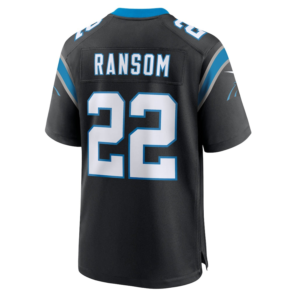 Davalo C.Panthers #22 Lathan Ransom Black Team Game Jersey