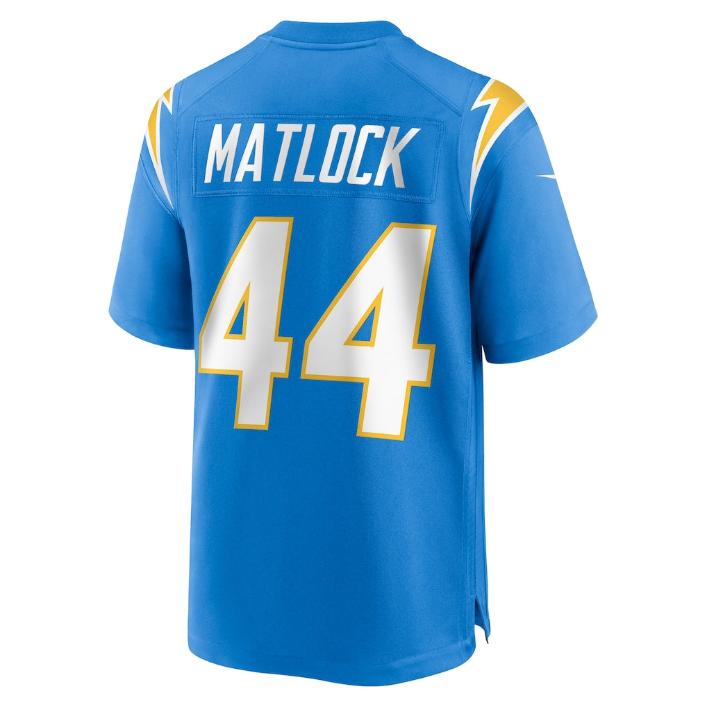 Davalo LA.Chargers #44 Scott Matlock Powder Blue Team Game Jersey