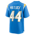 Davalo LA.Chargers #44 Scott Matlock Powder Blue Team Game Jersey