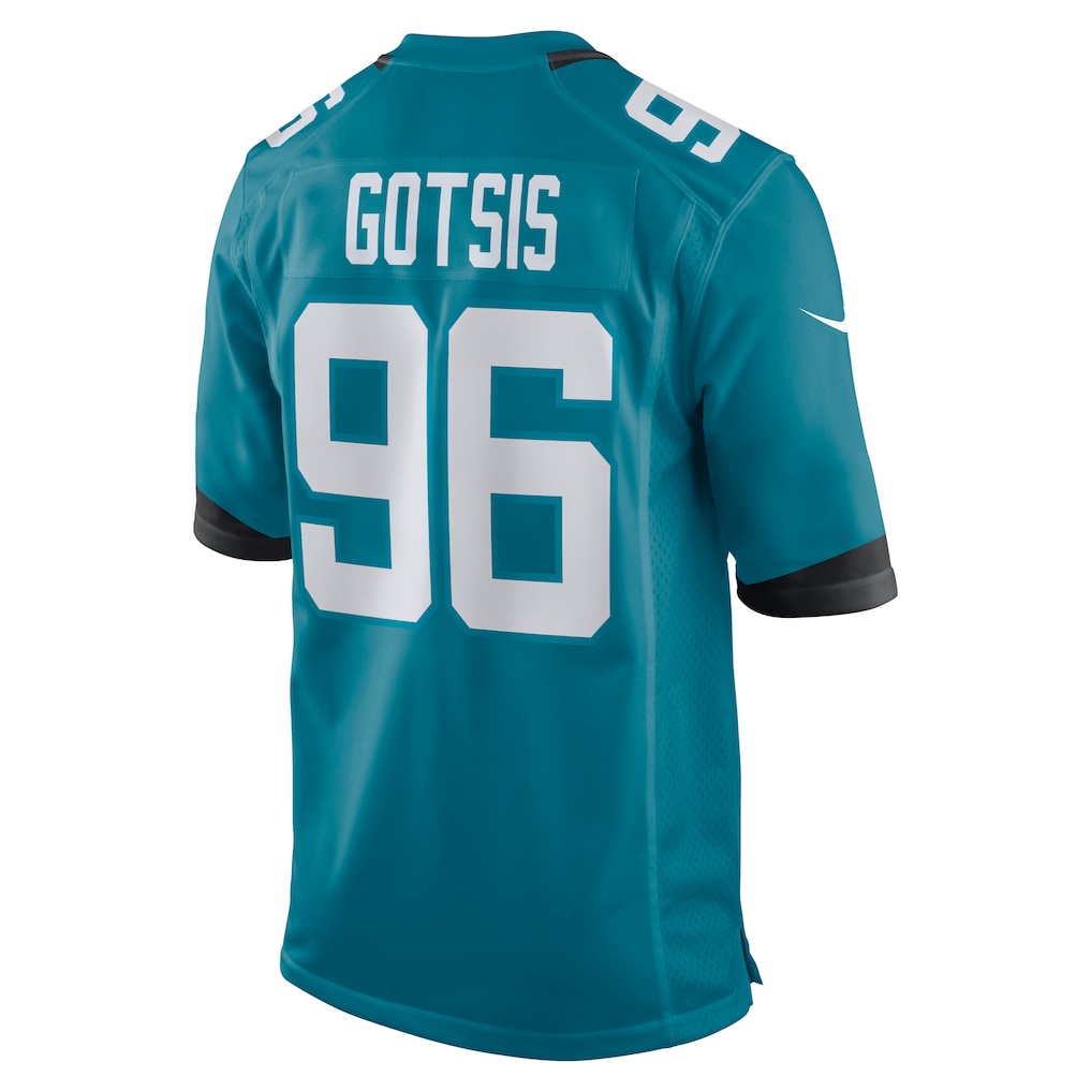 Davalo J.Jaguars #96 Adam Gotsis Teal Game Jersey