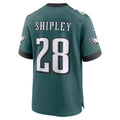 Davalo P.Eagles #28 Will Shipley Midnight Green Team Game Jersey