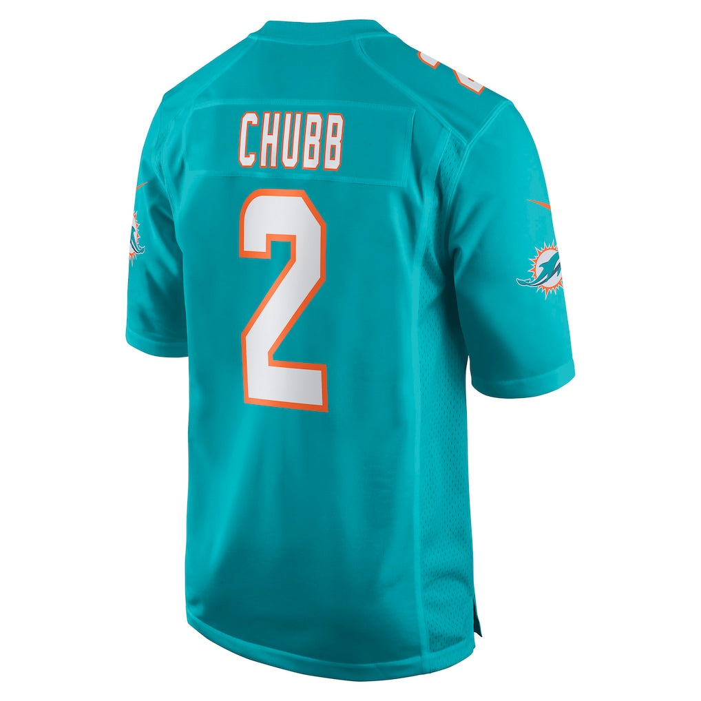 Davalo M.Dolphins #2 Bradley Chubb Aqua Game Player Jersey