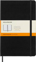 Moleskine Classic Notebook, Large, Ruled, Black, Hard Cover (5 x 8.25) | Large 5" x 8.25" notebook with 240 ruled pages for journaling, note-taking, planning, and everyday writing.