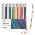 Grabie 18 Color Glitter Gel Pens, Retractable Sparkle Art Pens | Retractable Design, Smooth Gel Ink, Sparkling Finish, Acid Free Ink, Quick Drying, Coloring Books, Journaling, Drawing