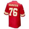 Davalo KC.Chiefs #76 Kingsley Suamataia Red Game Jersey