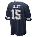Davalo D.Cowboys #15 Ezekiel Elliott Navy Team Game Jersey